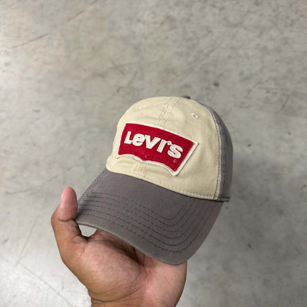 Levi's Baseball Cap Tan Gray Logo Adjustable Strapback Hat